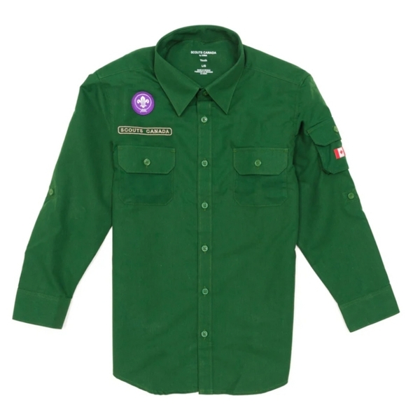 Scouts Canada Other - Youth Official Scouts Canada Green Scout Uniform Shirt Size Large